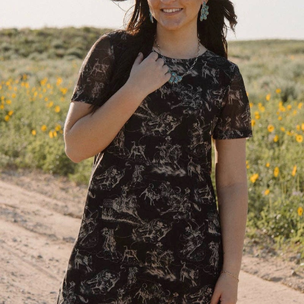 Rodeo Road Mesh Dress With Lining